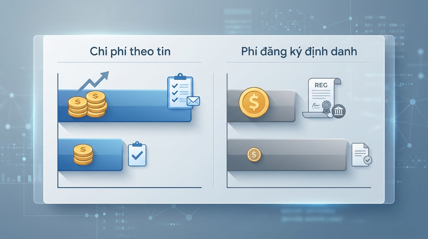 Minh họa cấu trúc chi phí giữa ZNS và SMS Brandname