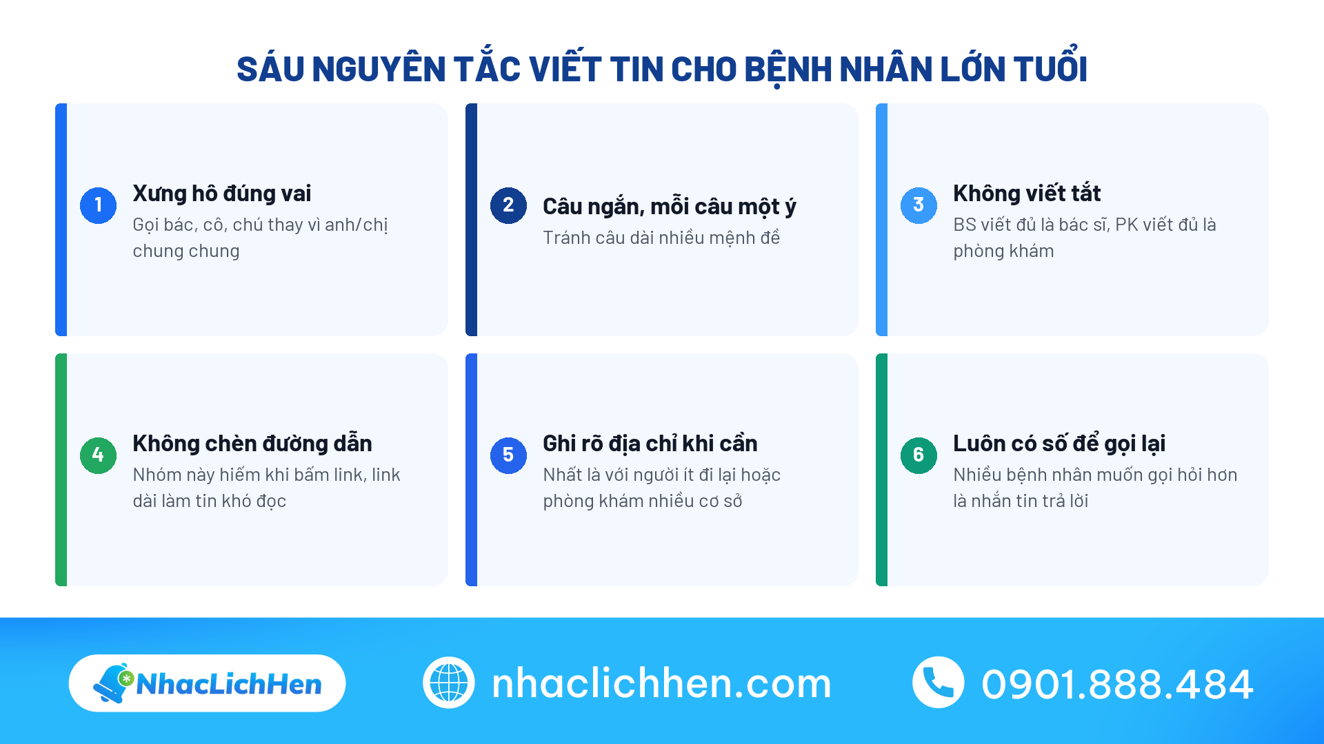 Nguyên tắc viết tin nhắc lịch cho bệnh nhân lớn tuổi