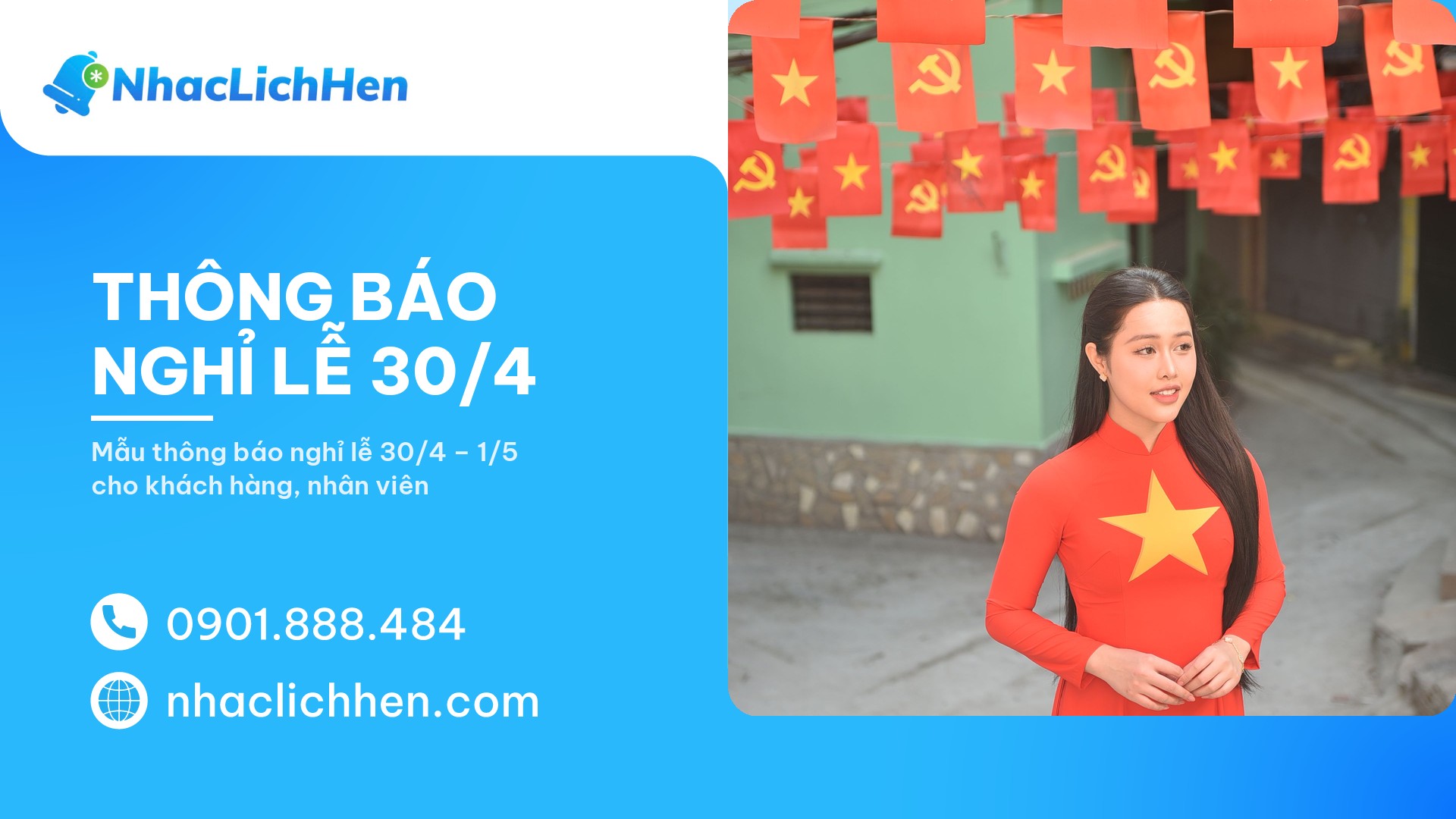 Thông báo nghỉ lễ 30/4 chuẩn 2027 cho cơ sở dịch vụ: Mẫu tin và lưu ý
